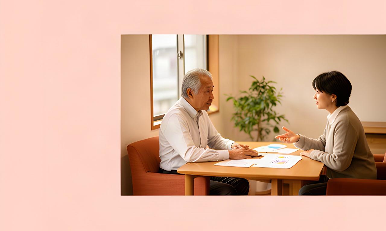 香川県の小さな会社の会議室で、経営者と採用担当者が求人計画を相談している様子